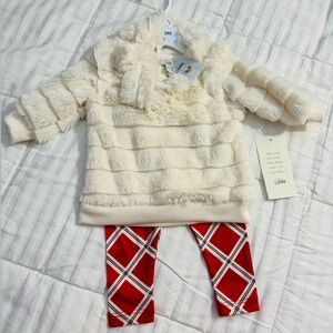 Laughing Llama Faux Fur 3pc Outfit - Size: 3 Months